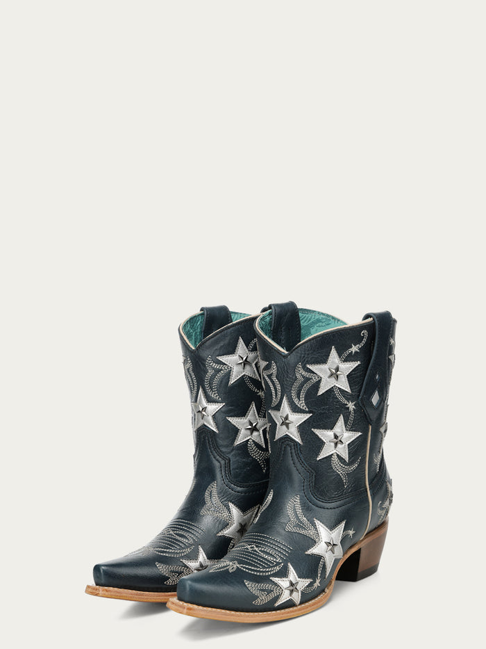 WOMENS_NAVY_BLUE_EMBROIDERY_STARS_OVERLAY_AND_STUDS_SNIP_TOE_ANKLE_COWBOY_BOOT-1-Z5544