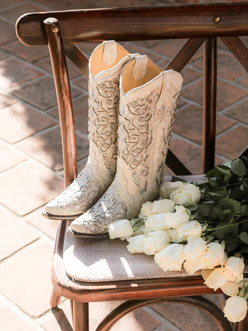 Corral white glitter inlay boots hotsell