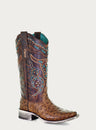 WOMENS_MULTICOLOR_LONGHORN_EMBROIDERY_AND_STUDS_HONEY_OSTRICH_SQUARE_TOE_COWBOY_BOOT-A4045