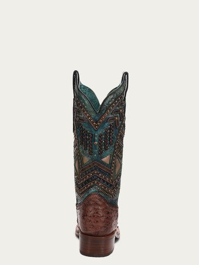 A4059 - WOMEN'S TURQUOISE EMBROIDERY, STUDED WITH WOVEN DETAIL
