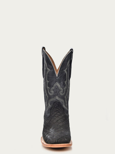 Juno Western Contrast‎ Stitch Croc Pointed Toe Side Zip Ankle Boots Black Men 9 crocodileprintboot.jpg?v=  main image 4
