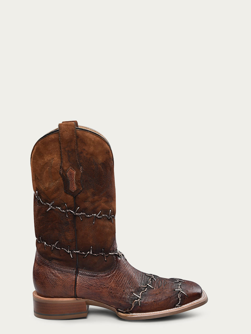 MENS_BARBED_WIRE_SHEDRON_LAMB_WOVEN_SQUARE_TOE_OSTRICH_COWBOY_BOOT-A4555-A