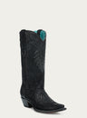 WOMENS_OVERLAY_EMBROIDERY_AND_STUDS_BLACK_SNIP_TOE_COWBOY_BOOTS-A4729