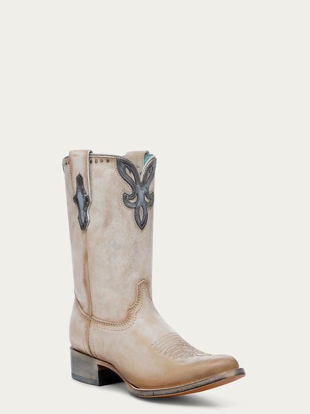 A4760 - WOMEN'S TURQUOISE OVERLAY EMBROIDERY AND STUDS SAND ROUND