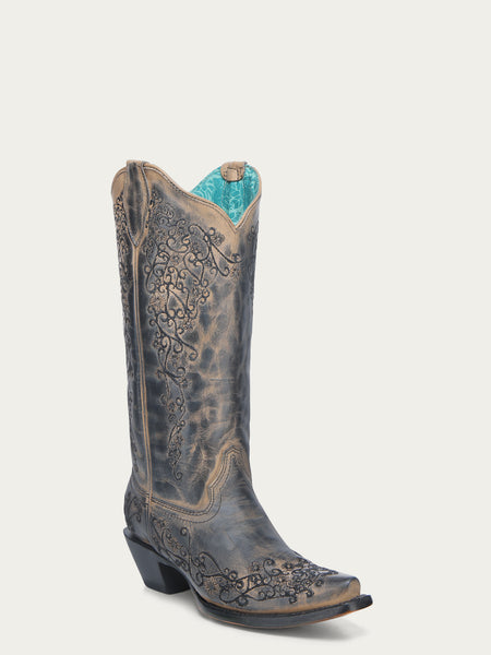 Bottes Femme Corral En Daim Floral Estampillé - Modèle A4588, Neuves, Coupe Haute