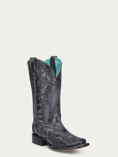Bottes Western Corral A4213 - Femme - Taille 9.5 - Argentées - Cuir Brodé