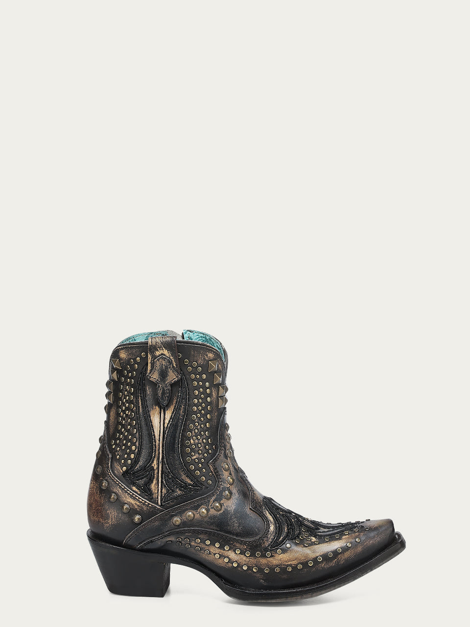 WOMENS_BONE_OVERLAY_EMBROIDERY_AND_STUDS_BLACK_SNIP_TOE_ANKLE_COWBOY_BOOT-A4829-A
