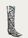 WOMENS_BLACK_FLORAL_OVERLAY_EMBROIDERY_AND_SEQUINS_SNIP_TOE_TALL_TOP_WHITE_COWBOY_BOOT-A4866