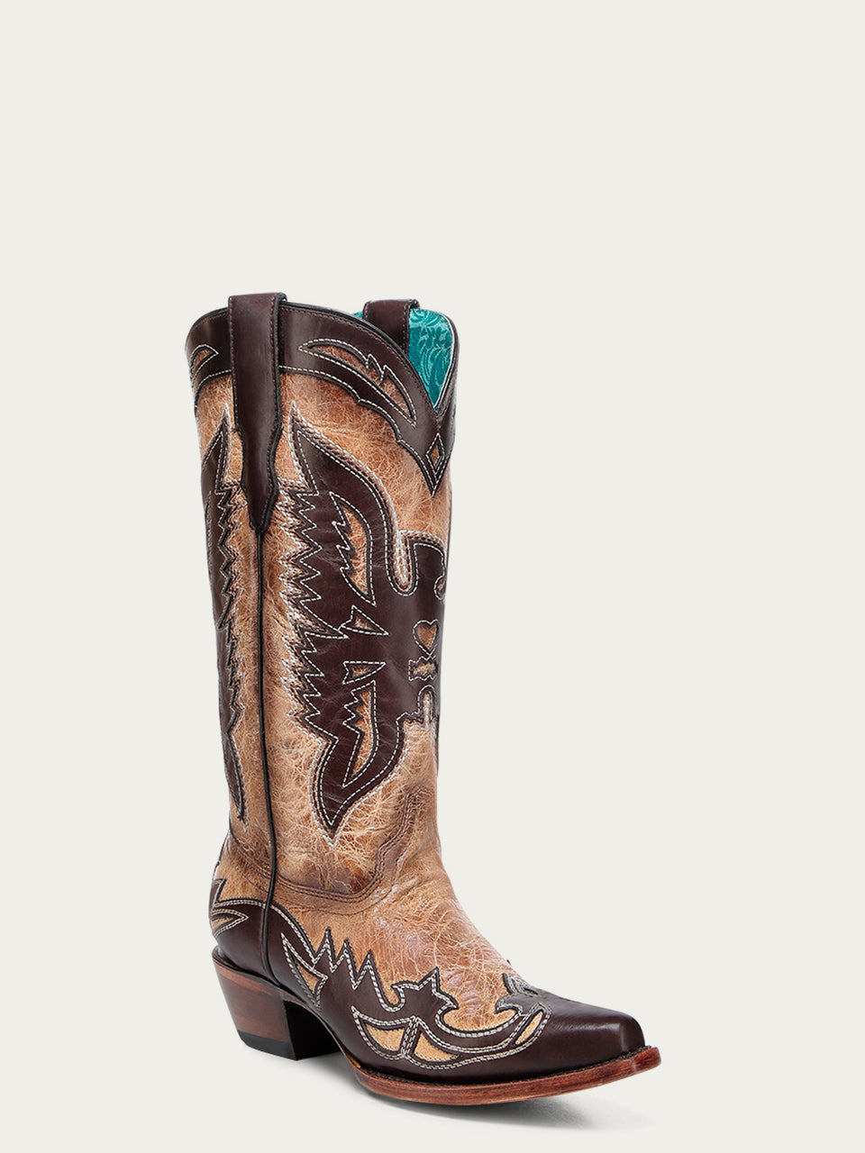 WOMENS_CHOCOLATE_EAGLE_OVERLAY_SAND_SNIP-TOE_COWBOY_BOOT-A4889