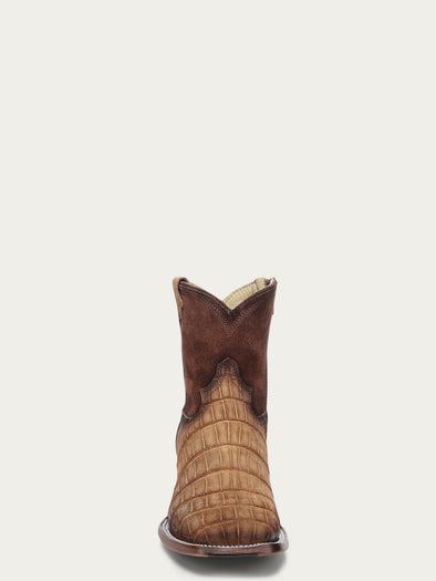 CORRAL BOOTS ブーツ 6 M A4916 - MEN'S EMBROIDERY COGNAC ALLIGATOR SHORT WIDE SQUARE TOE