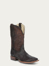 MENS_EMBROIDERY_GENUINE_BROWN_PYTHON_WIDE_SQUARE_TOE_COWBOY_BOOT-A4964