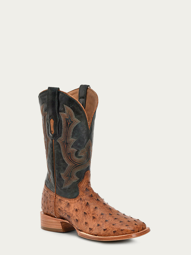 A4533 - MEN'S EMBROIDERY AND TAN OSTRICH VAMP AND COUNTER OLIVE GREEN ...
