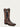 C4199 - MEN'S ORANGE EMBROIDERY BLACK RUBBER APPLICATION OVERLAY BROWN SQUARE TOE COWBOY BOOT WITH PULL HOLES