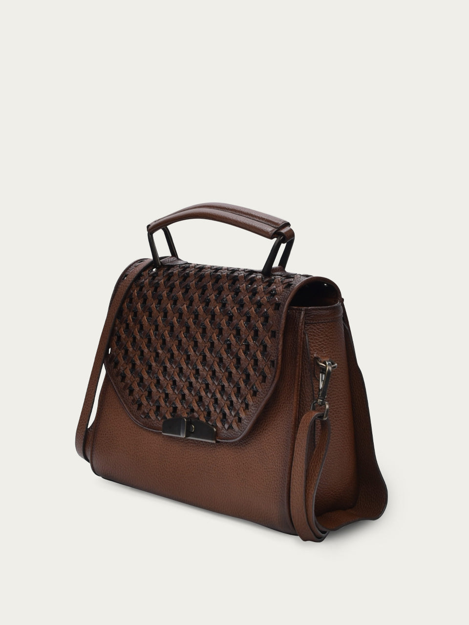 D1352 - LADIES CHOCOLATE  SADDLE BAG