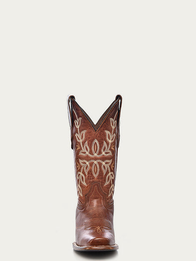 L2000 - WOMEN'S EMBROIDERY COGNAC SQUARE TOE COWBOY BOOT – Corral