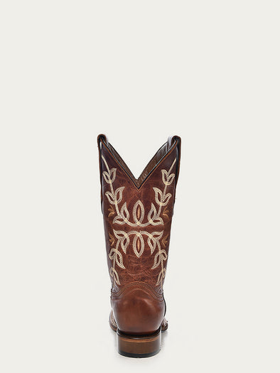 L2000 - WOMEN'S EMBROIDERY COGNAC SQUARE TOE COWBOY BOOT – Corral