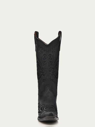 L5433 - WOMEN'S EMBROIDERY BLACK SNIP TOE COWBOY BOOT – Corral