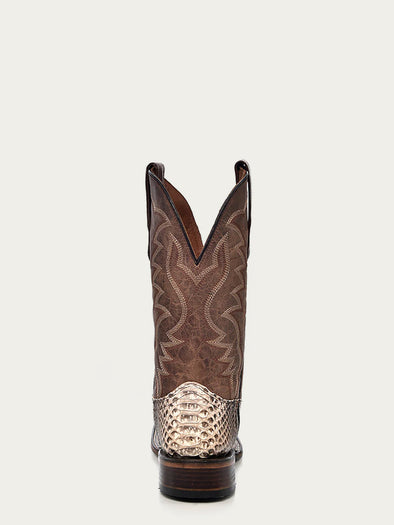 Bottes à talon en cuir avec imprimé animalier Bottes à talon en cuir avec imprimé animalier