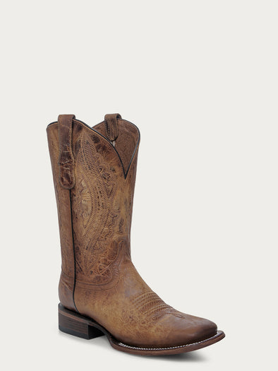 L6300 - MEN'S EMBROIDERY HONEY WIDE SQUARE TOE CIRCLE G COWBOY