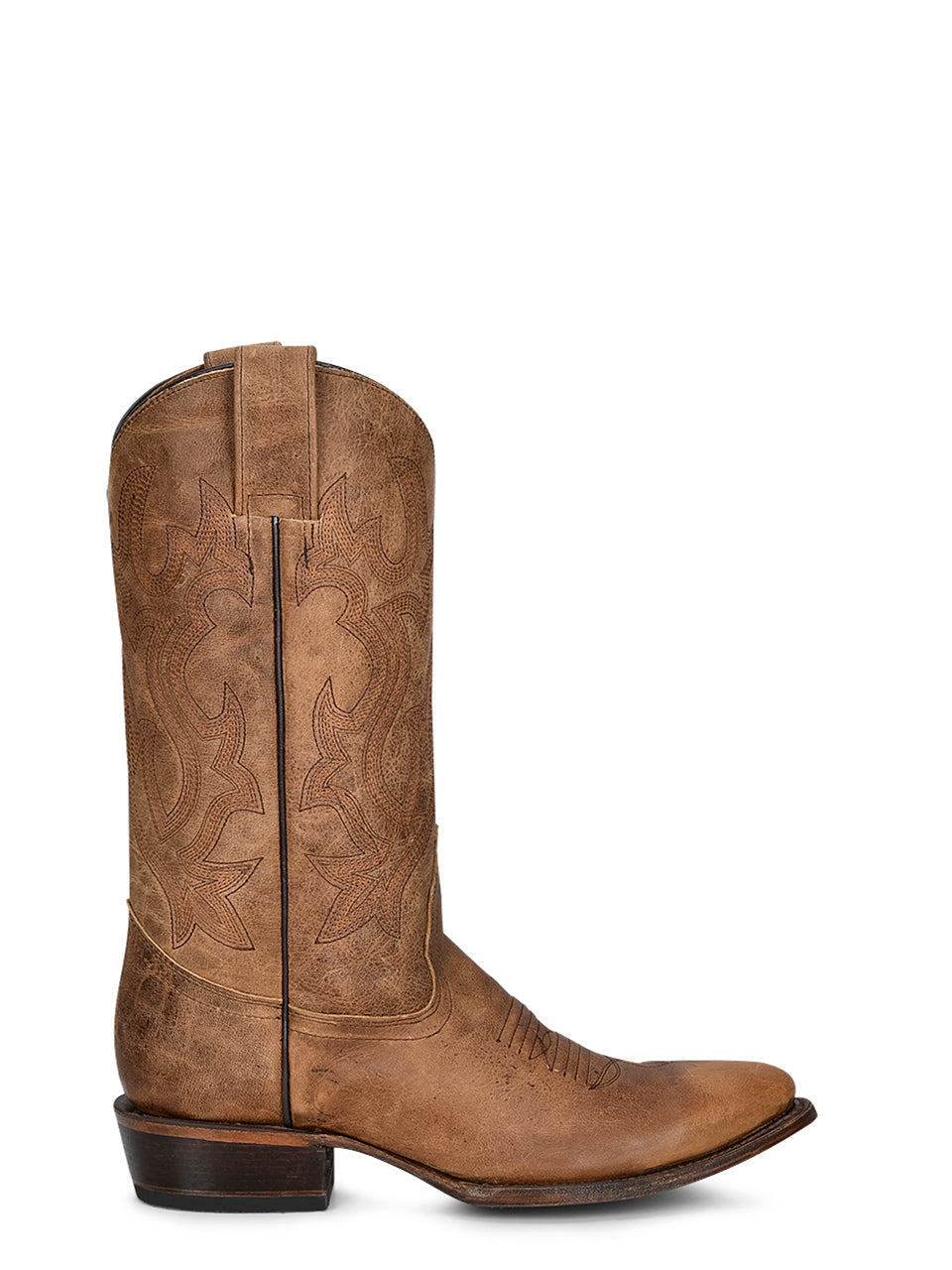 L5888 - MEN'S EMABROIDERY TAN ROUND TOE COWBOY BOOT