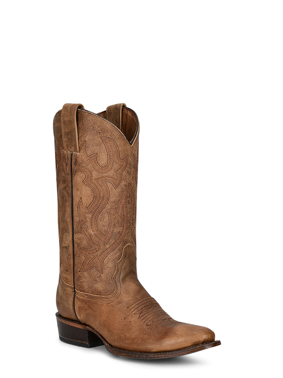 L5888 - MEN'S EMABROIDERY TAN ROUND TOE COWBOY BOOT