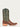 MENS EMBROIDERY GENUINE BROWN PYTHON VAMP WIDE SQUARE TOE GREEN COWBOY BOOT-a4287