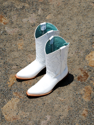 T0143 - TEEN'S EMBROIDERY WHITE SNIP TOE COWBOY BOOT – Corral Boot