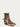 WOMEN'S BROWN 3D BRISTLE EMBROIDERY WITH STRAP AND ZIPPER DISTRESSED BEIGE SNIP TOE ANKLE BOOT-c4108