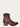 WOMEN'S CHOCOLATE TAN LAMB ROUND TOE COWBOY BOOTIE WITH ZIPPER-c1064