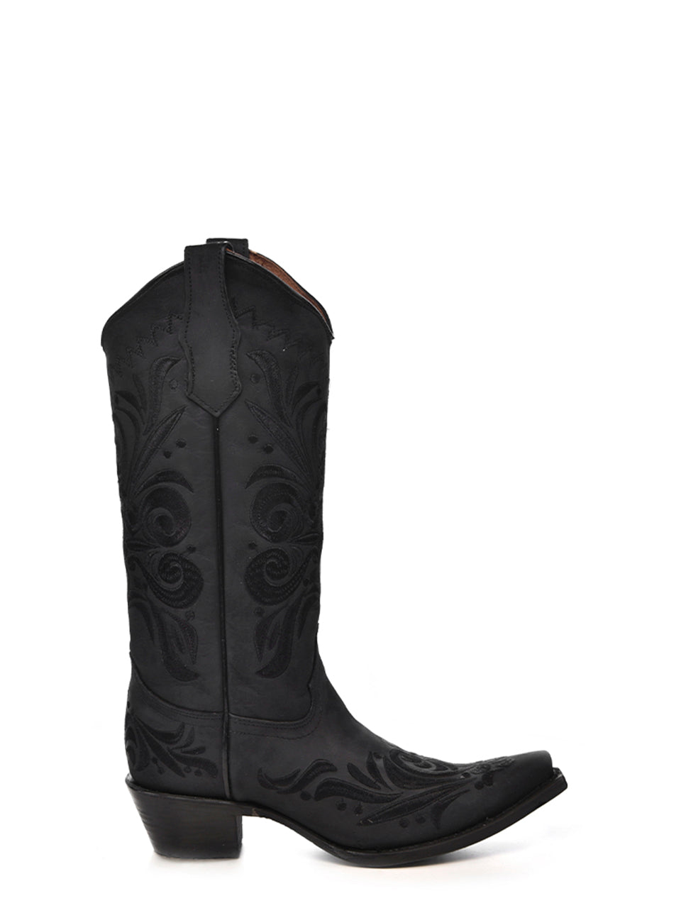 L5433 - WOMEN’S EMBROIDERY BLACK SNIP TOE COWBOY BOOT