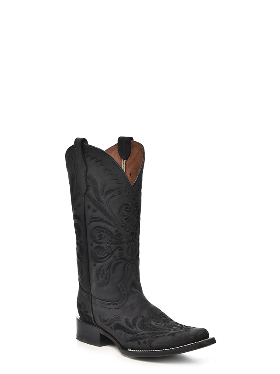 L5464 - WOMEN’S EMBROIDERY BLACK SQUARE TOE COWBOY BOOT