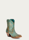 WOMENS EMBROIDERY MINT J TOE ANKLE BOOT WITH ZIPPER-A4256