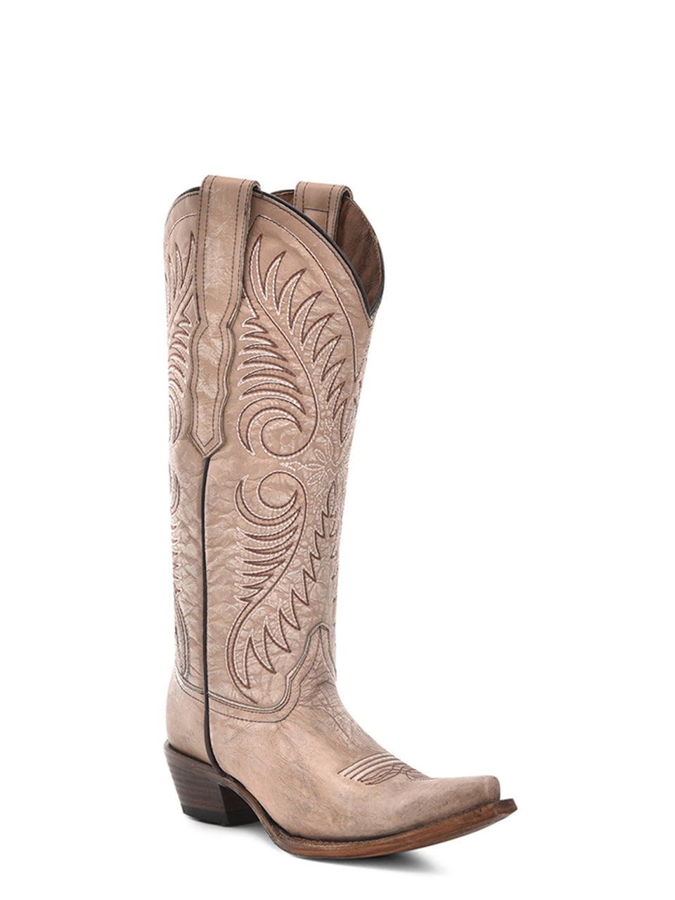 L6116 - WOMEN'S EMBROIDERY SAND SNIP TOE COWBOY BOOT