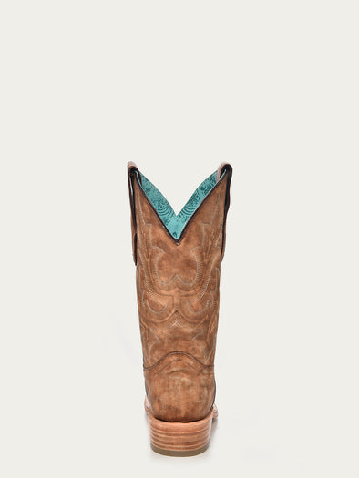 A4143 - WOMEN'S EMBROIDERY SAND WIDE SQUARE TOE COWBOY BOOT A4143 - WOMEN'S EMBROIDERY SAND WIDE SQUARE TOE COWBOY BOOT