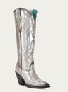 WOMEN'S EMBROIDERY SILVER POINTED TOE COWBOY BOOT-z5224