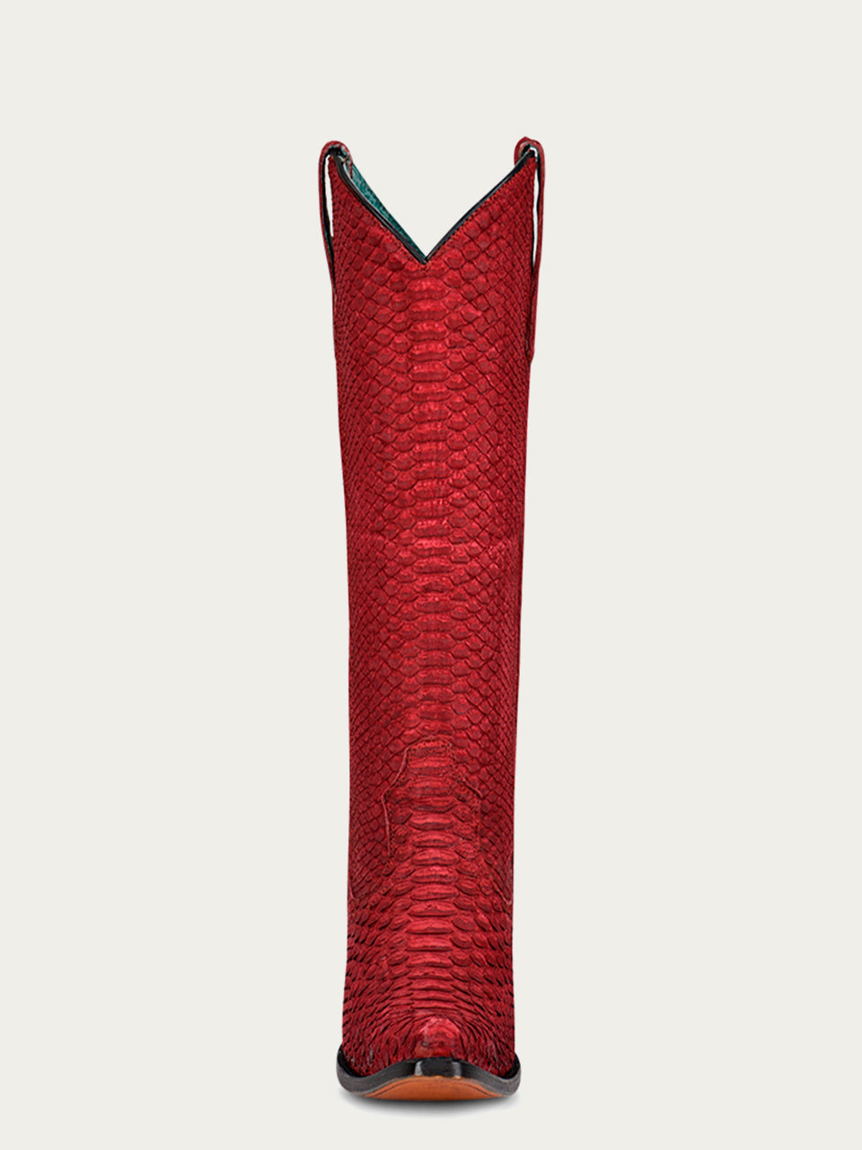 A4194 - WOMEN'S GENUINE RED FULL PYTHON SNIP TOE TALL TOP COWBOY BOOT ...