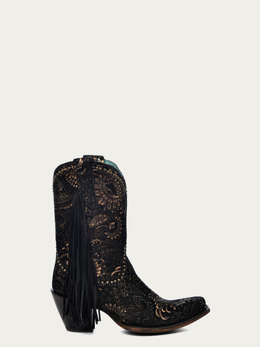Gold Rose Floral Women's Boots