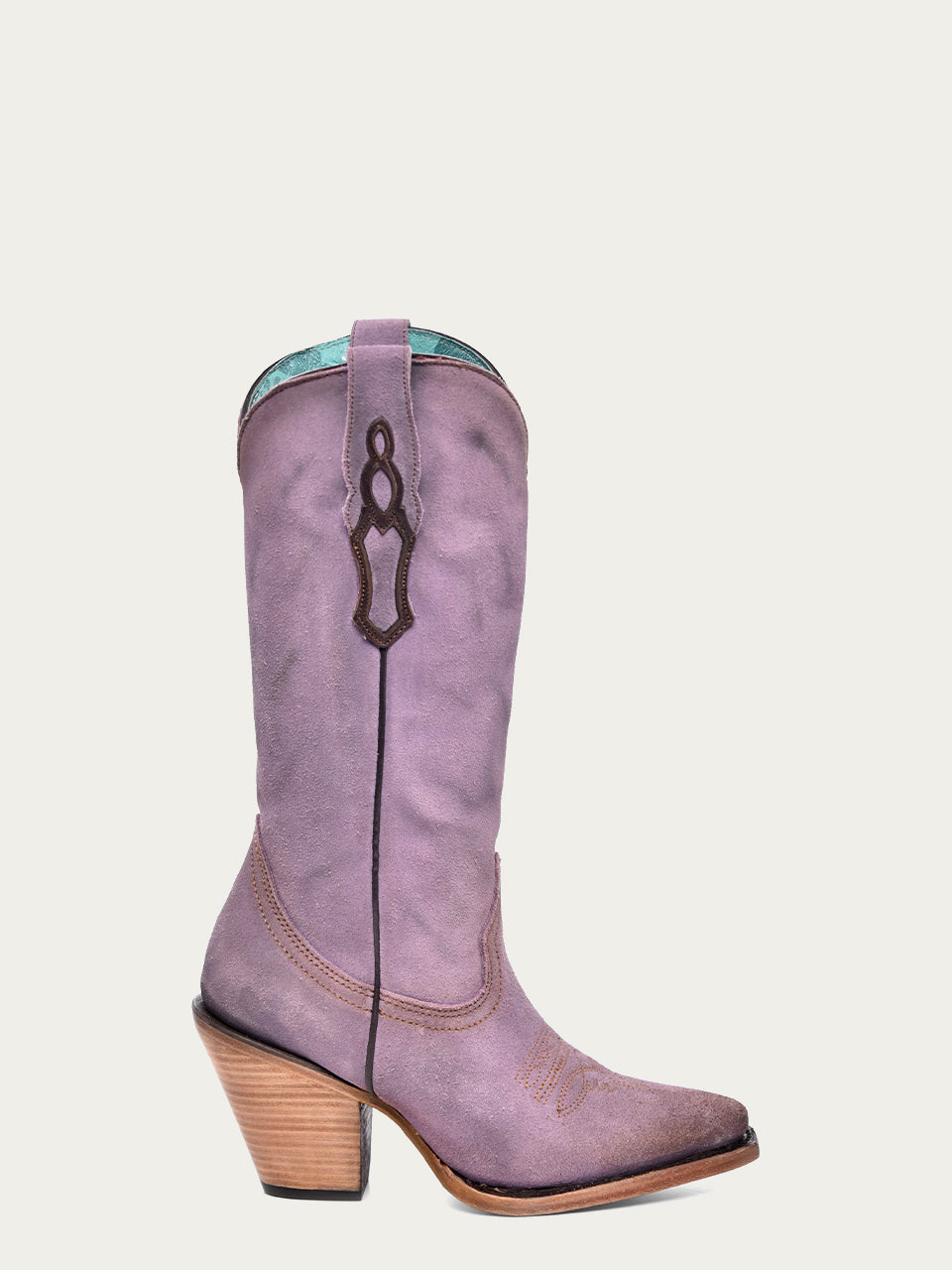 WOMEN'S LILAC LAMB POINTED TOE COWBOY BOOT-z5204