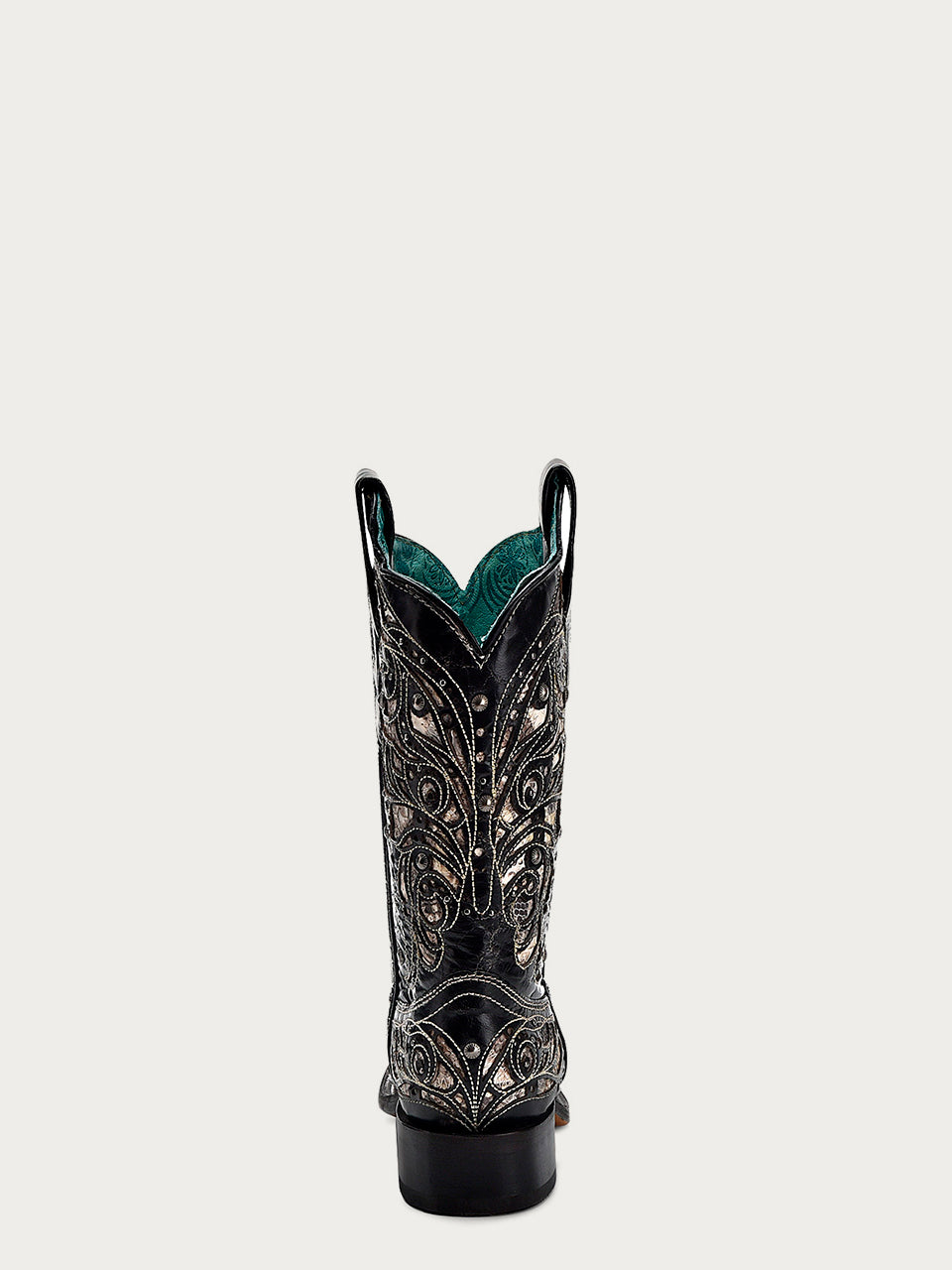 A4133 - WOMEN'S PYTHON INLAY BLACK SQUARE TOE COWBOY BOOT – Corral Boot ...