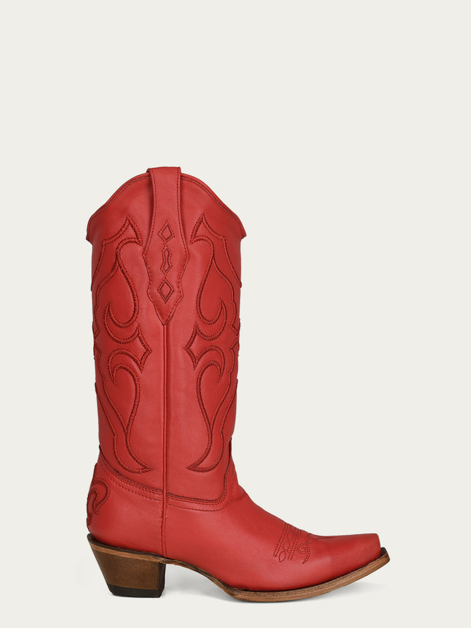 Z5073 - WOMEN'S RUBY RED EMBROIDERY SNIP TOE COWBOY BOOT