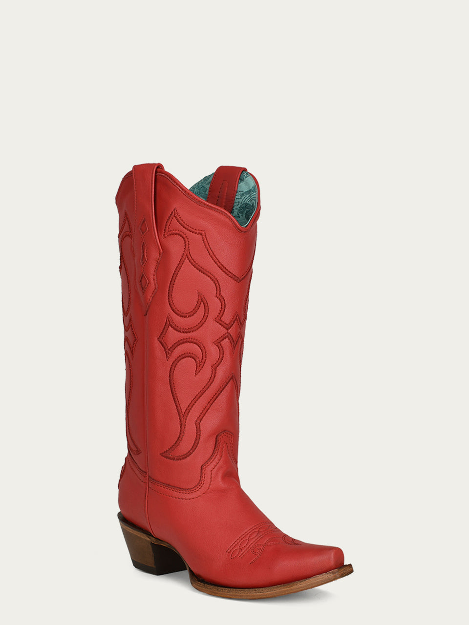 Z5073 - WOMEN'S RUBY RED EMBROIDERY SNIP TOE COWBOY BOOT