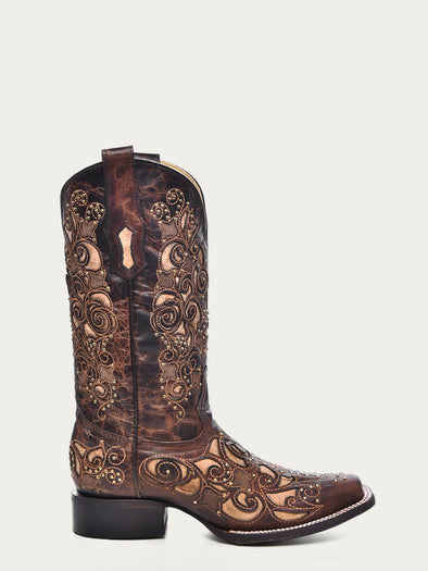 Corral Tan Leather Western Boots with Embossed Interior Corral Women main image 4