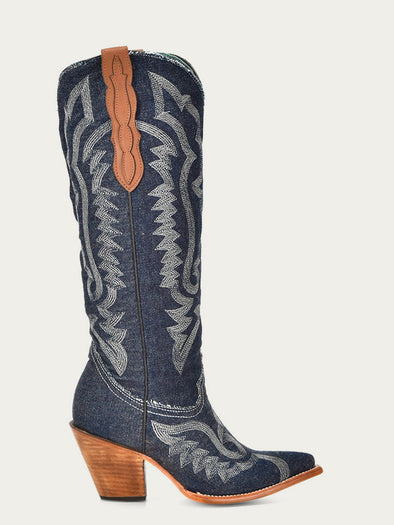 BERANMEY Women Embroidered Pull On Wide Calf Knee High Cowgirl Boots Classic Retro Chunky Heel Western Cowboy Boots For Women BERANMEY Women Embroidered Pull On Wide Calf Knee High Cowgirl Boots Classic Retro Chunky Heel Western Cowboy Boots For Women