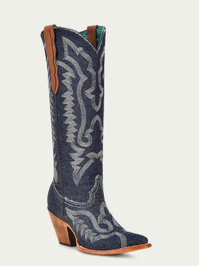DENIM EMBROIDERY TALL TOP POINTED TOE womens boots Z5226 – Corral