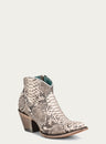 WOMEN'S GENUINE FULL PYTHON J TOE BOOTIE WITH ZIPPER-A4319