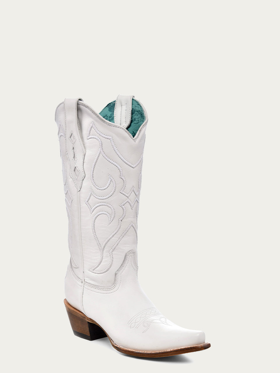 Z5046 - WOMEN'S EMBROIDERY WHITE SNIP TOE COWBOY BOOT