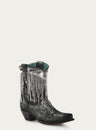 crystals fringe black and silver ankle boot - womens boots