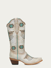 Z5410 - WOMEN'S WOVEN EAGLE TURQUOISE EMBROIDERY SNIP TOE COWBOY