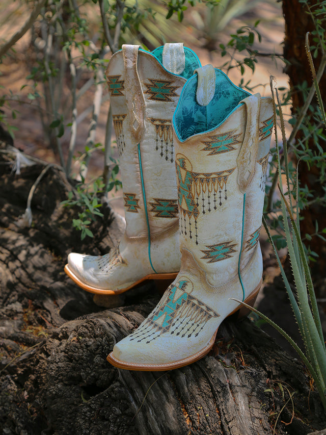 Z5410 - WOMEN'S WOVEN EAGLE TURQUOISE EMBROIDERY SNIP TOE COWBOY BOOT ...