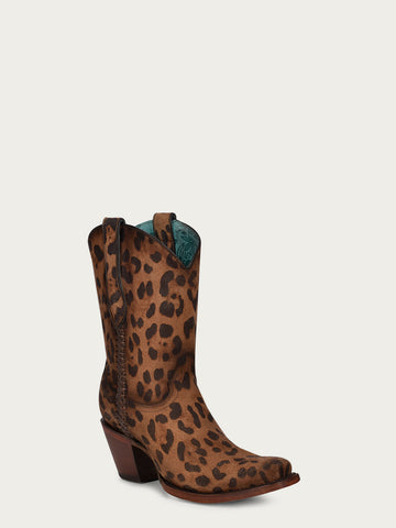 A4245 - WOMEN’S GOAT LEOPARD PRINT WITH WOVEN PIPPING NARROW